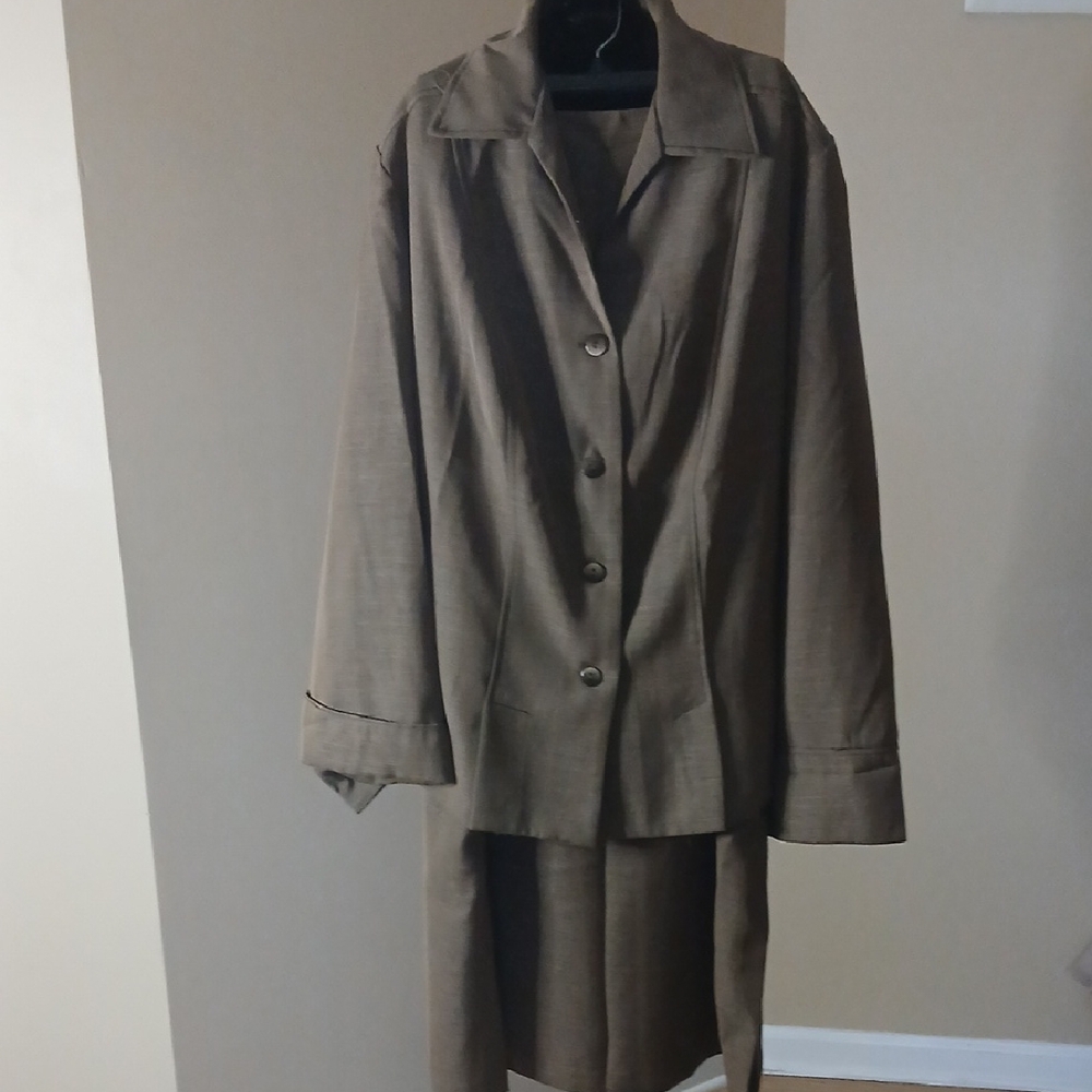Ashley Stewart Brown Blazer and Skirt Set